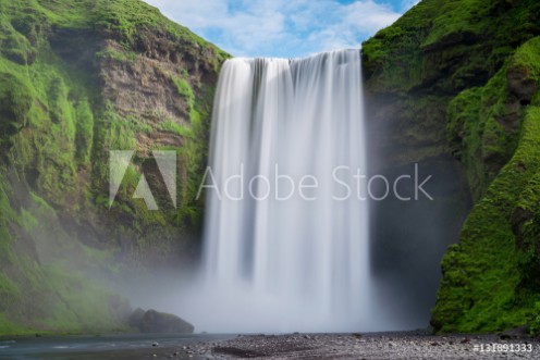 Picture of Skogafoss waterfall long exposure 